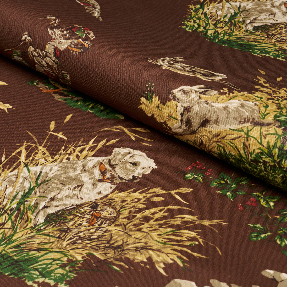 Purchase 182661 | Dog & Duck, Brown - Schumacher Fabric