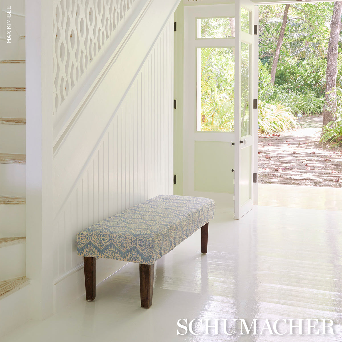 Purchase 182701 | Berkeley Hand Printed Silk, Cornflower - Schumacher Fabric