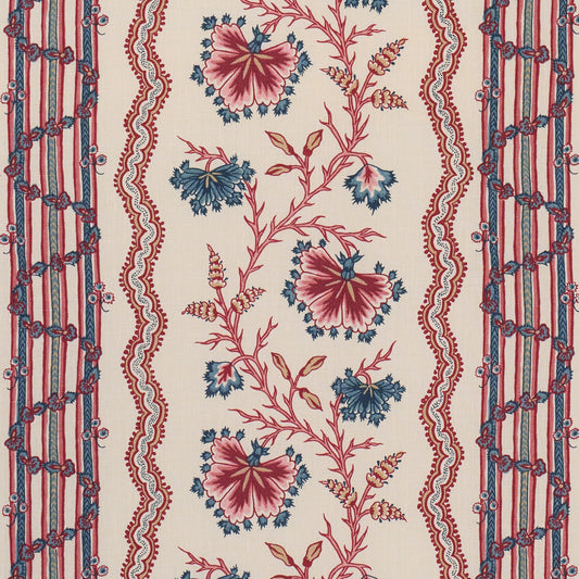 Purchase 182710 | Parvati Floral Stripe, Vermilion - Schumacher Fabric