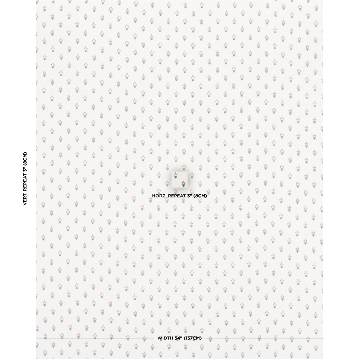 Purchase 182722 | Moira Hand Print, Blue & Red - Schumacher Fabric