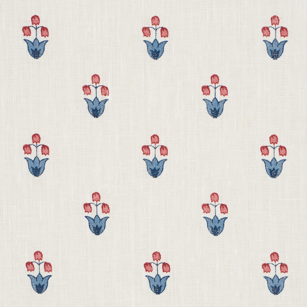 Purchase 182722 | Moira Hand Print, Blue & Red - Schumacher Fabric