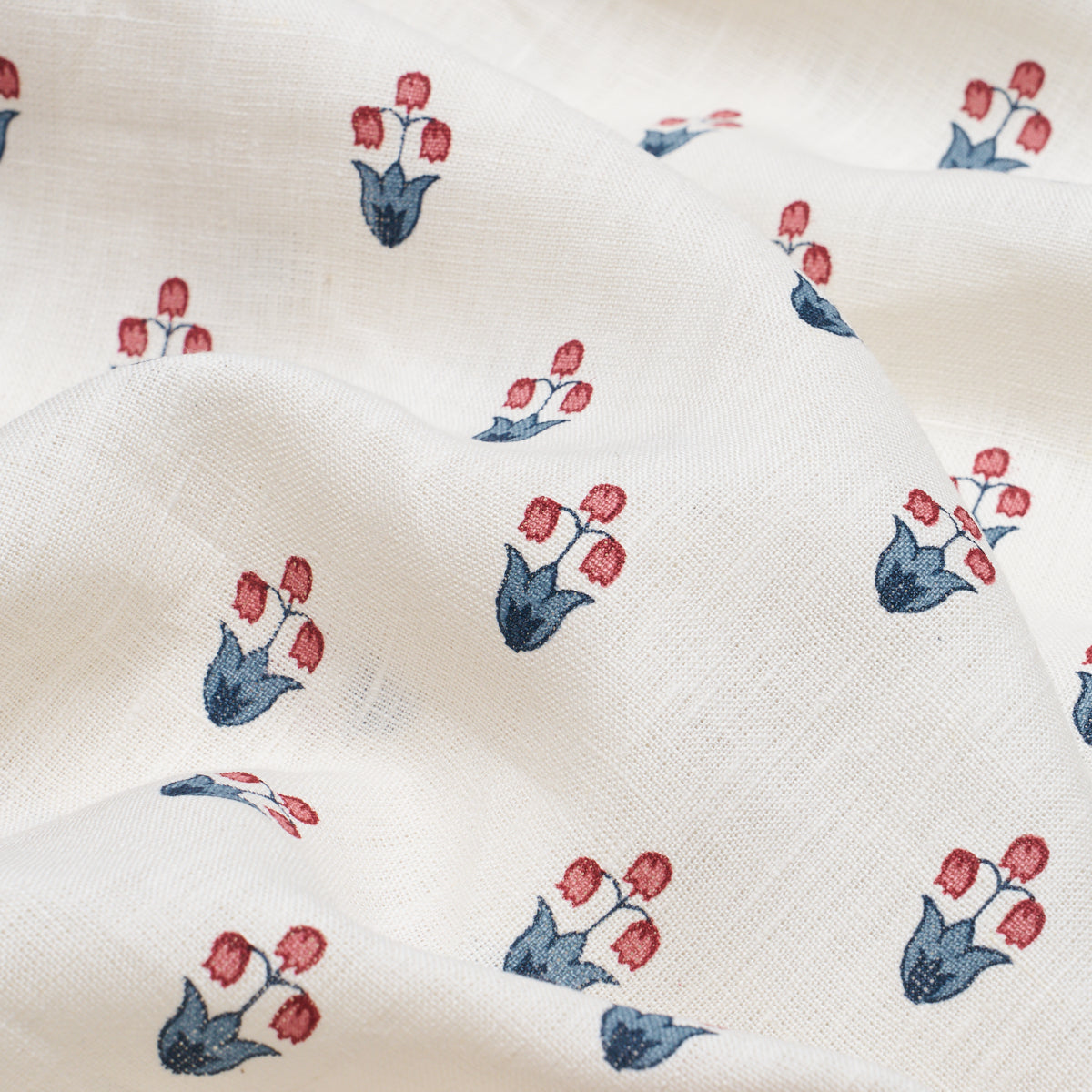 Purchase 182722 | Moira Hand Print, Blue & Red - Schumacher Fabric