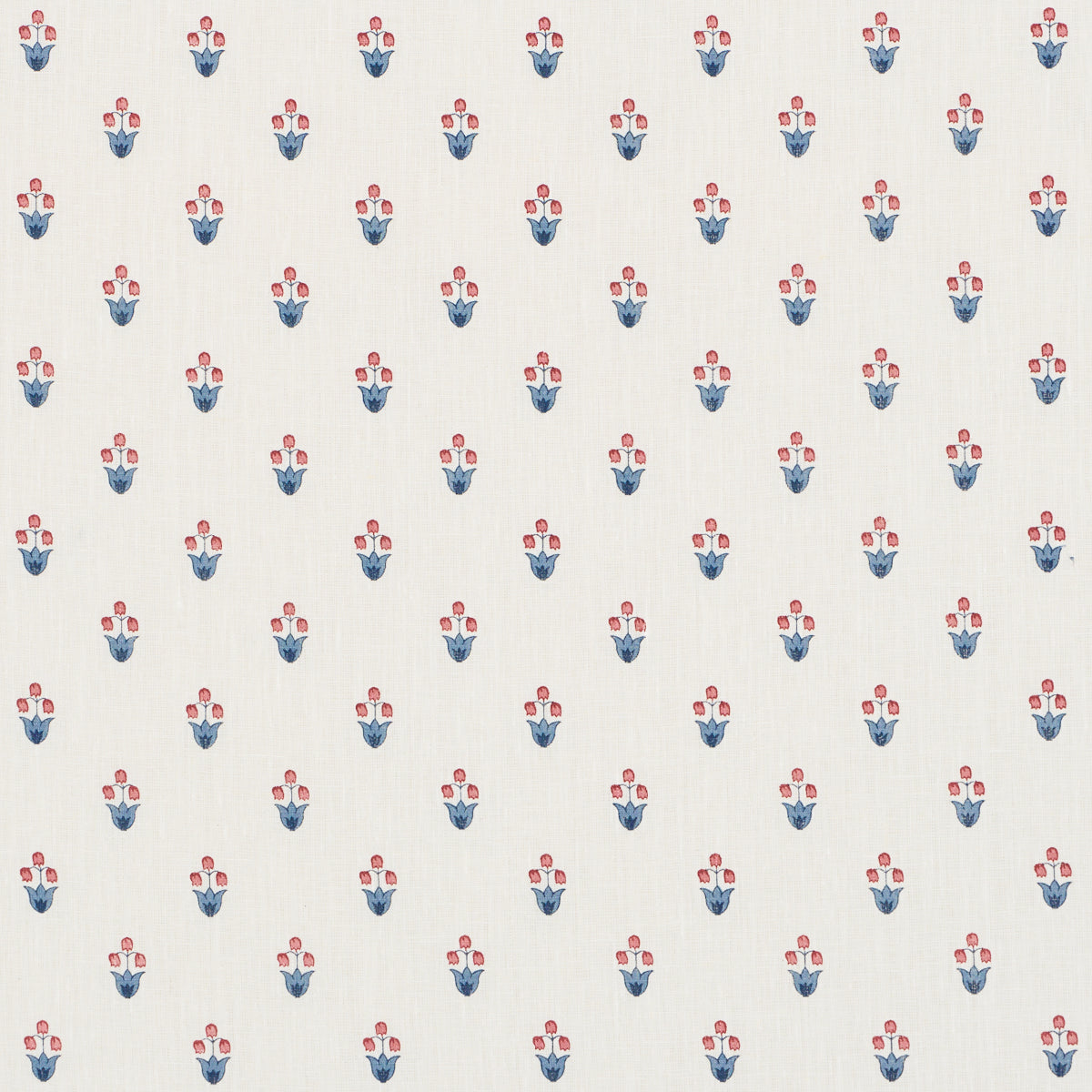 Purchase 182722 | Moira Hand Print, Blue & Red - Schumacher Fabric