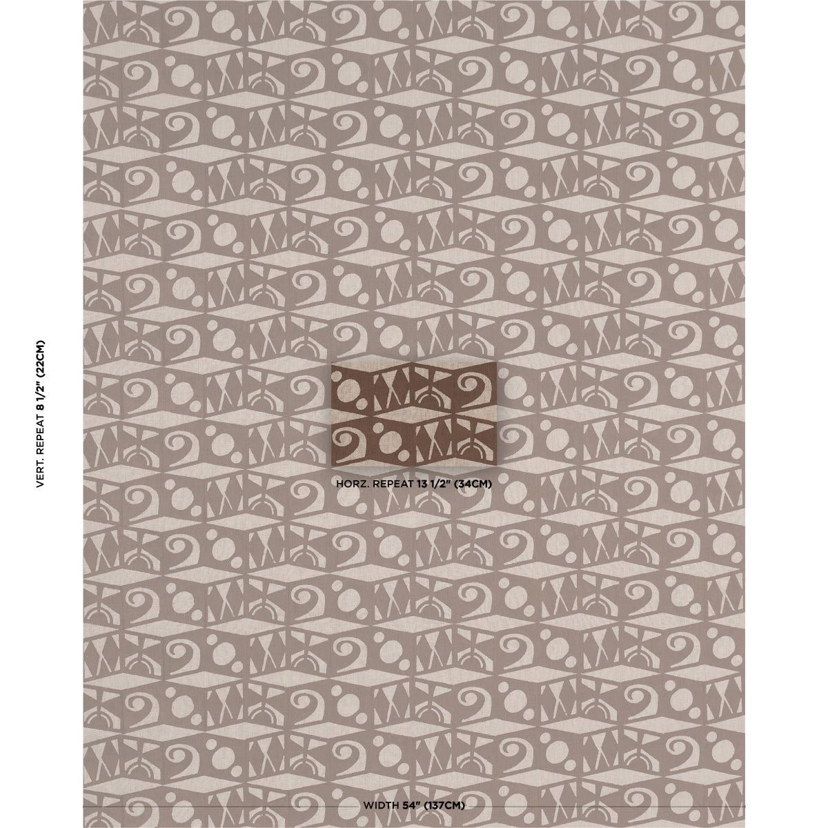 Purchase 182760 | Tarot Hand Block, Brown - Schumacher Fabric