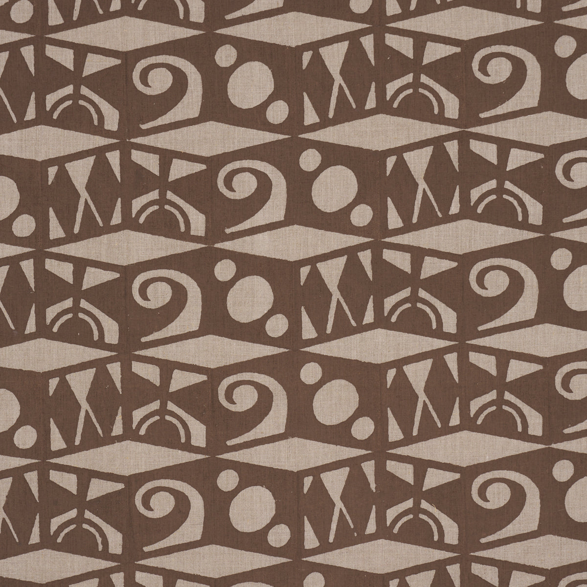 Purchase 182760 | Tarot Hand Block, Brown - Schumacher Fabric
