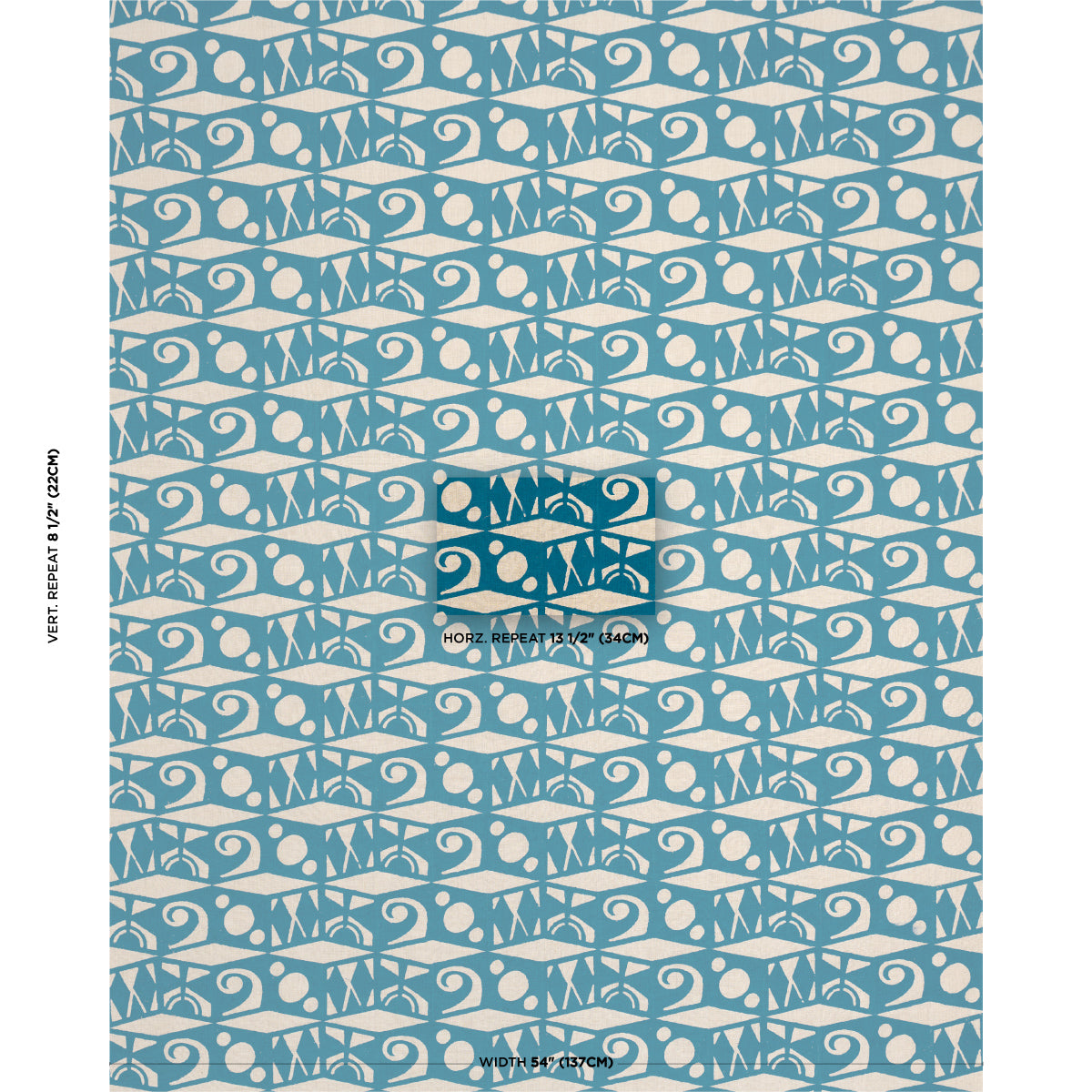 Purchase 182761 | Tarot Hand Block, Mineral Blue - Schumacher Fabric