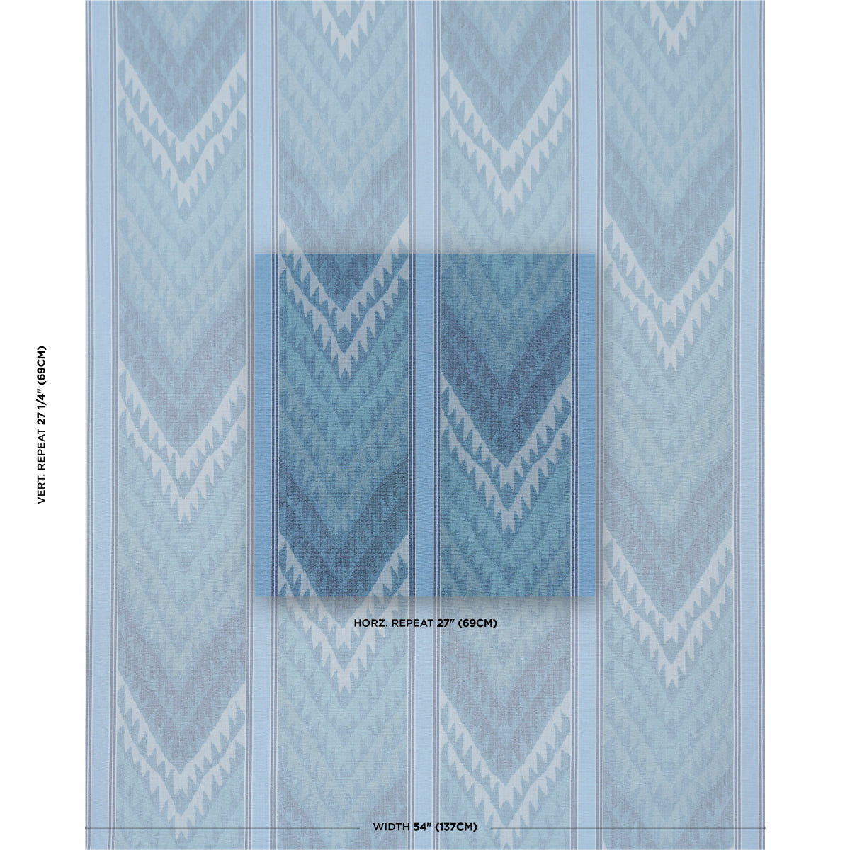 Purchase 182771 | Shabba Warp Print, Blues - Schumacher Fabric