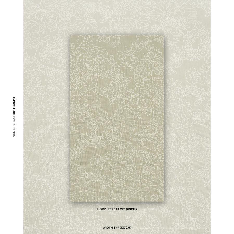 Purchase 182780 | Chiang Mai Dragon Silhouette, Almond Dust - Schumacher Fabric