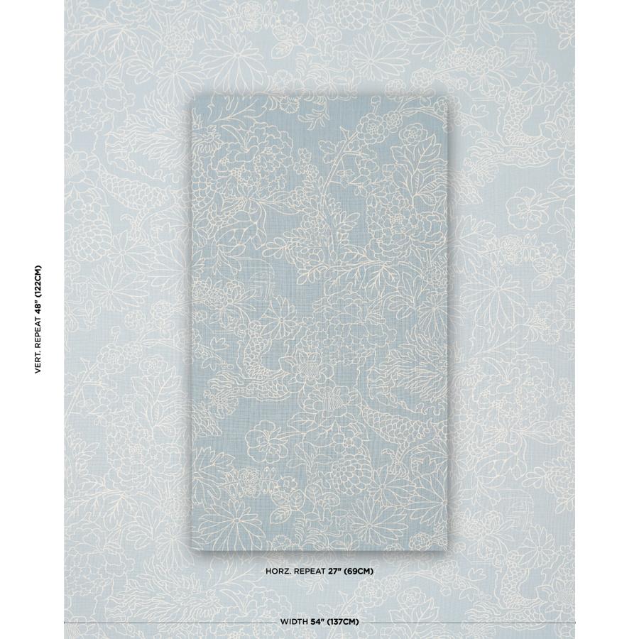 Purchase 182782 | Chiang Mai Dragon Silhouette, Ciel De Provence - Schumacher Fabric