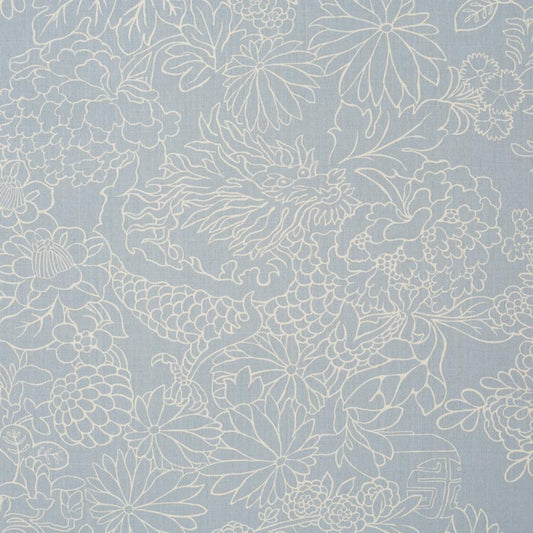 Purchase 182782 | Chiang Mai Dragon Silhouette, Ciel De Provence - Schumacher Fabric