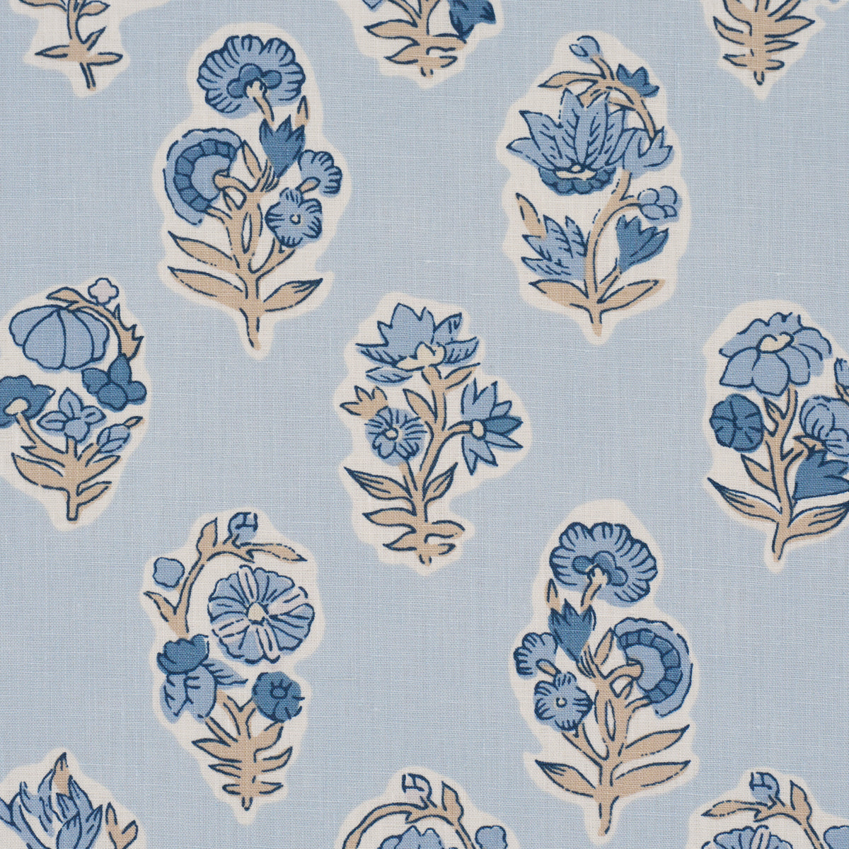 Purchase 182892 | Anessa Hand Screen Print, Blue - Schumacher Fabric