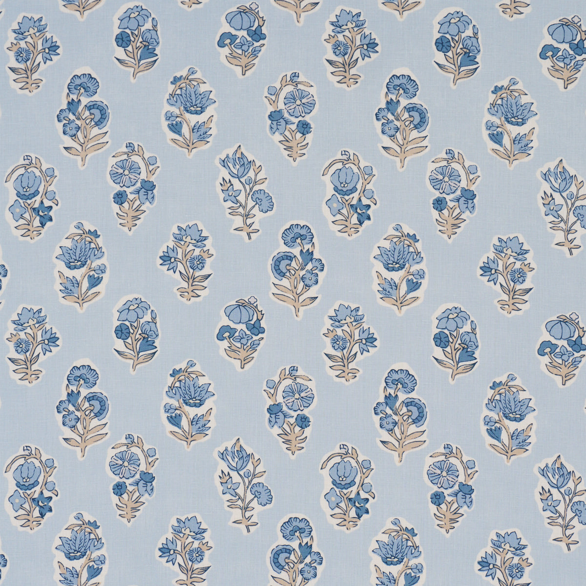 Purchase 182892 | Anessa Hand Screen Print, Blue - Schumacher Fabric