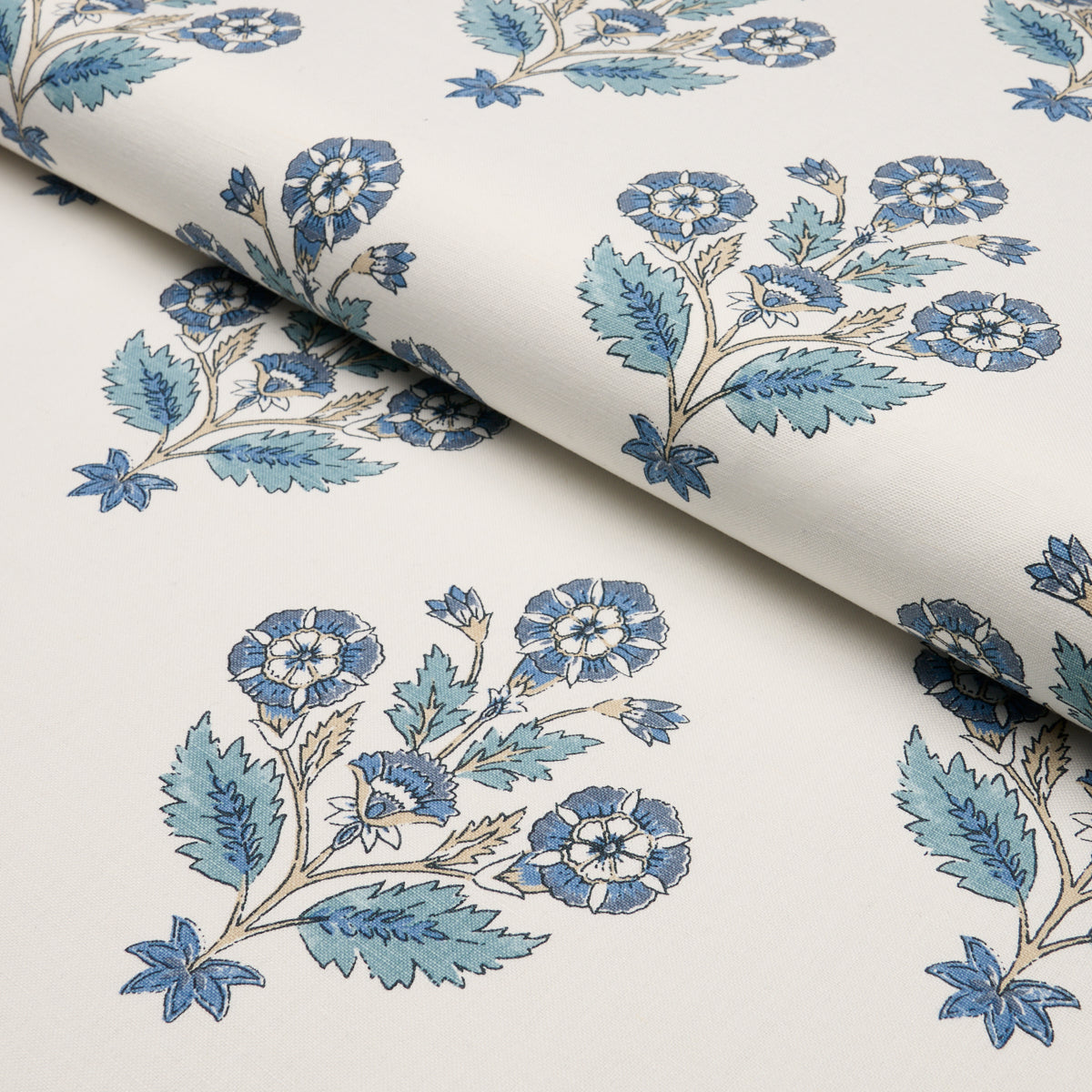 Purchase 182910 | Dalila Hand-Screen Print, Blue - Schumacher Fabric