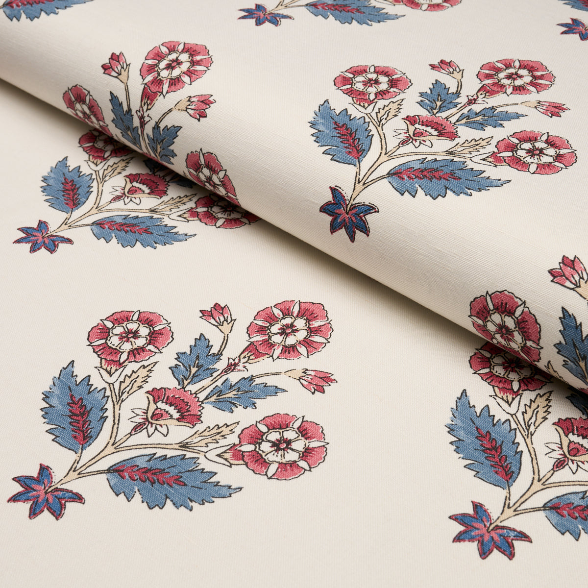 Purchase 182912 | Dalila Hand-Screen Print, Red & Blue - Schumacher Fabric