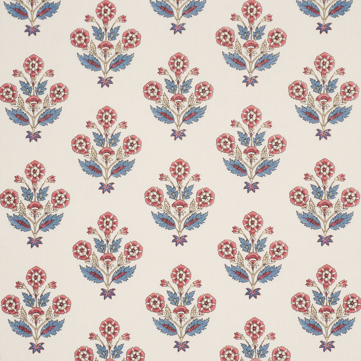 Purchase 182912 | Dalila Hand-Screen Print, Red & Blue - Schumacher Fabric