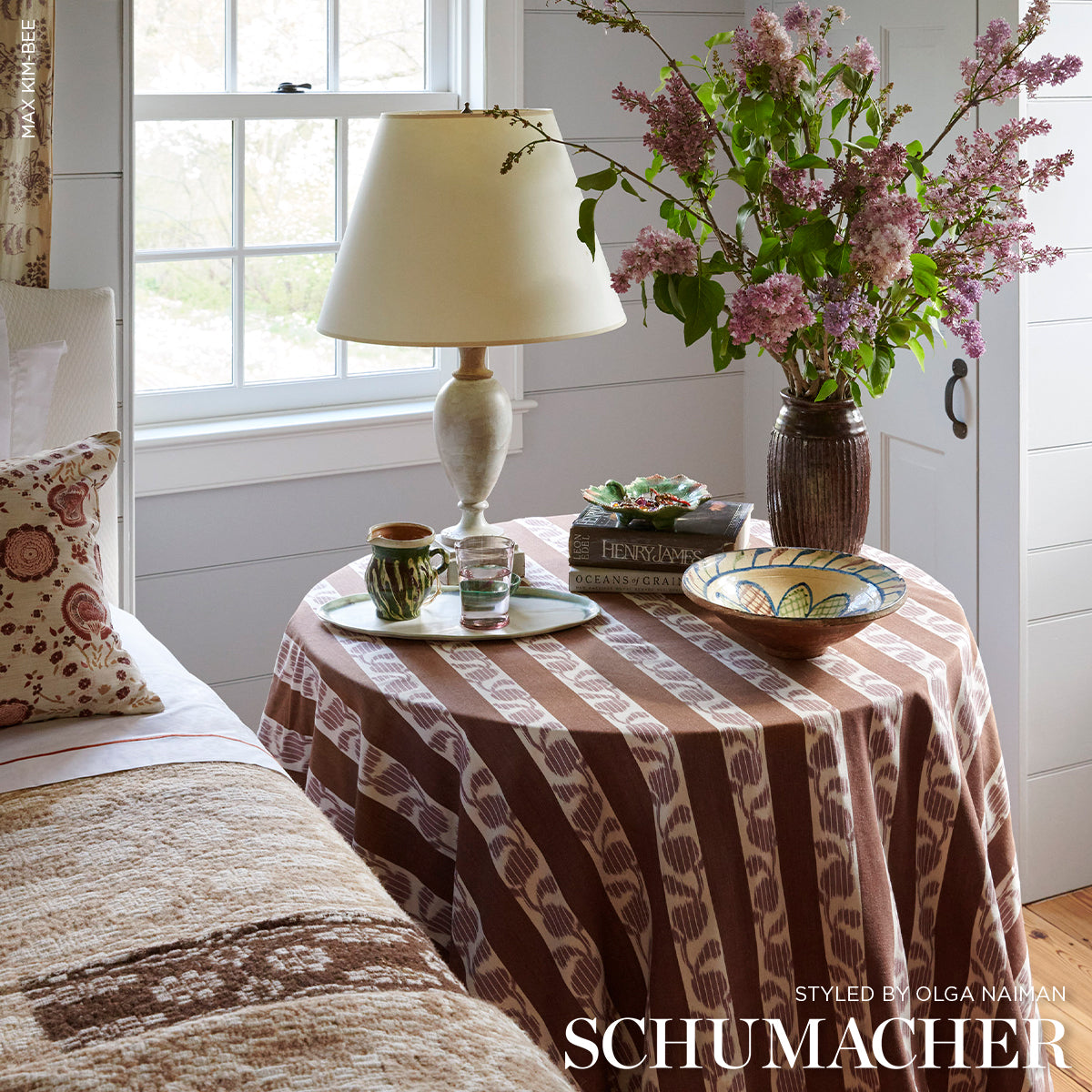 Purchase 182920 | Priya Warp Print, Bordeaux - Schumacher Fabric