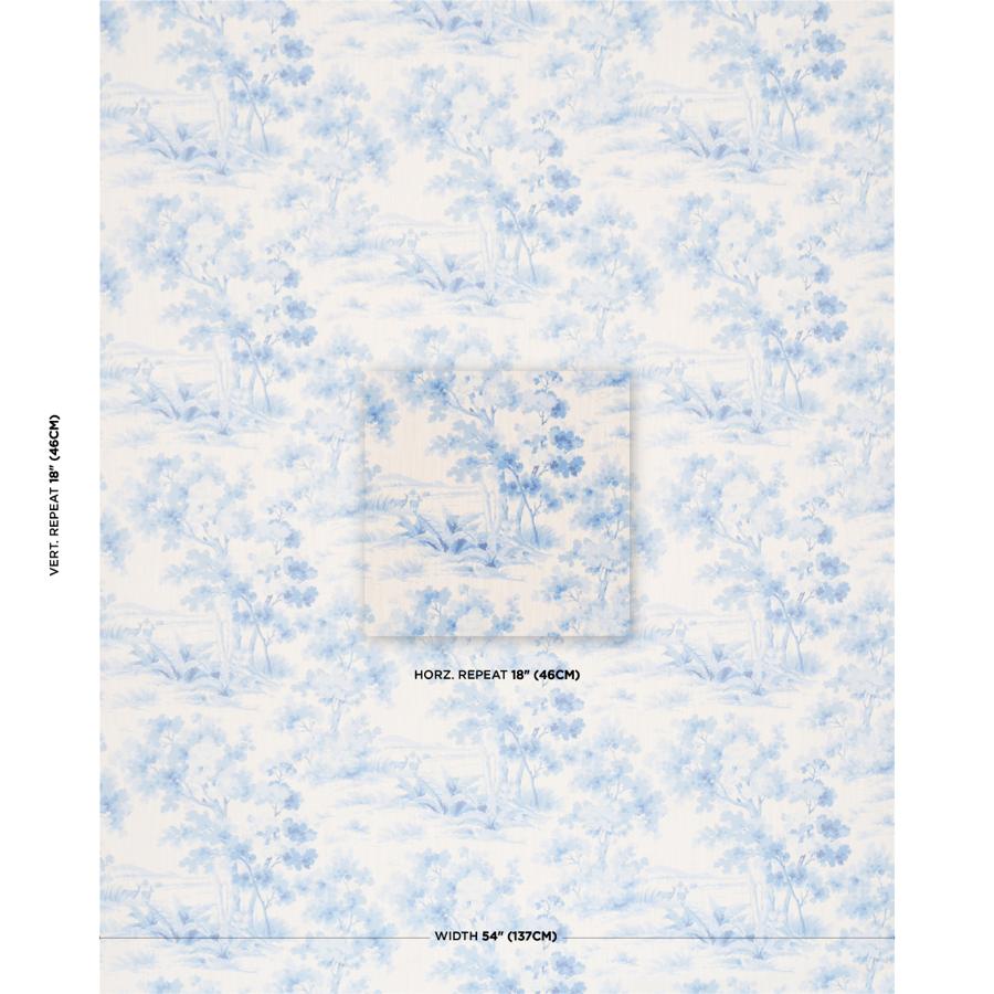 Purchase 182962 | Countryside Morning, Blue And White - Schumacher Fabric
