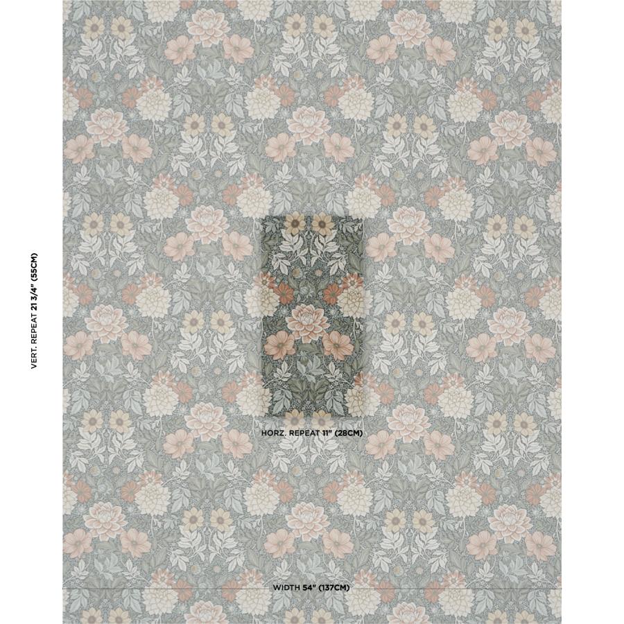 Purchase 182970 | Dahlia Garden, Green - Schumacher Fabric