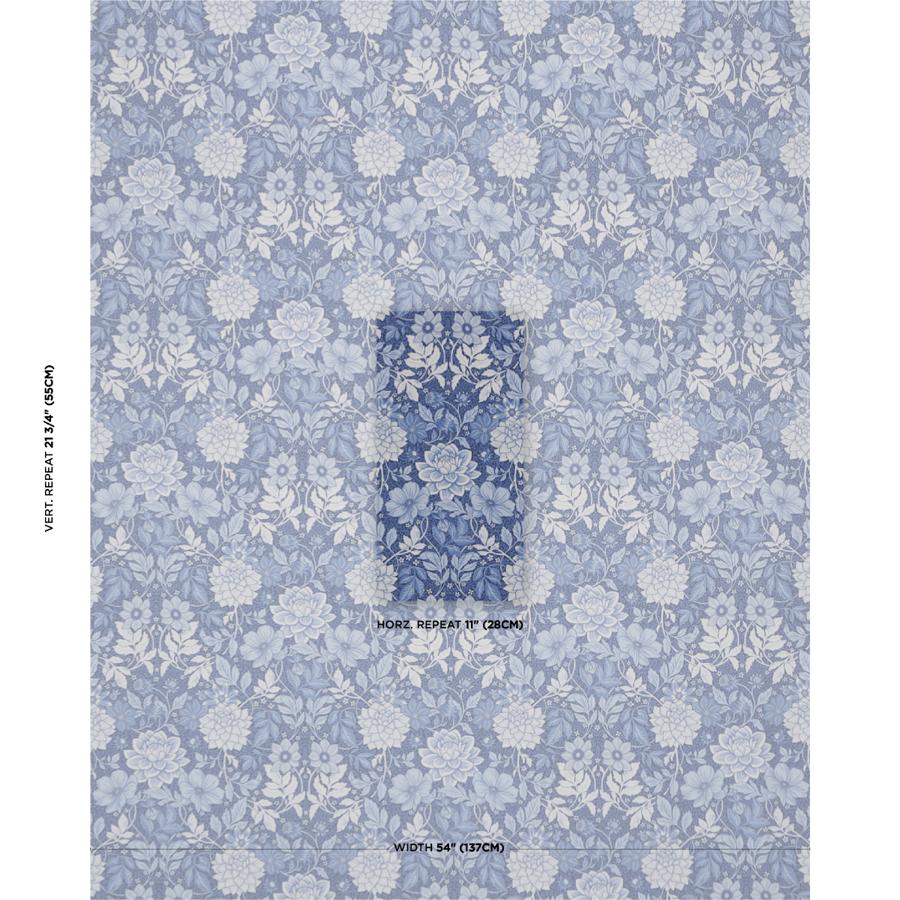Purchase 182972 | Dahlia Garden, Blue And White - Schumacher Fabric