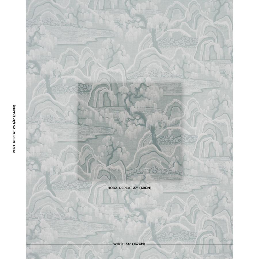 Purchase 183010 | Indigo Garden, Mineral - Schumacher Fabric