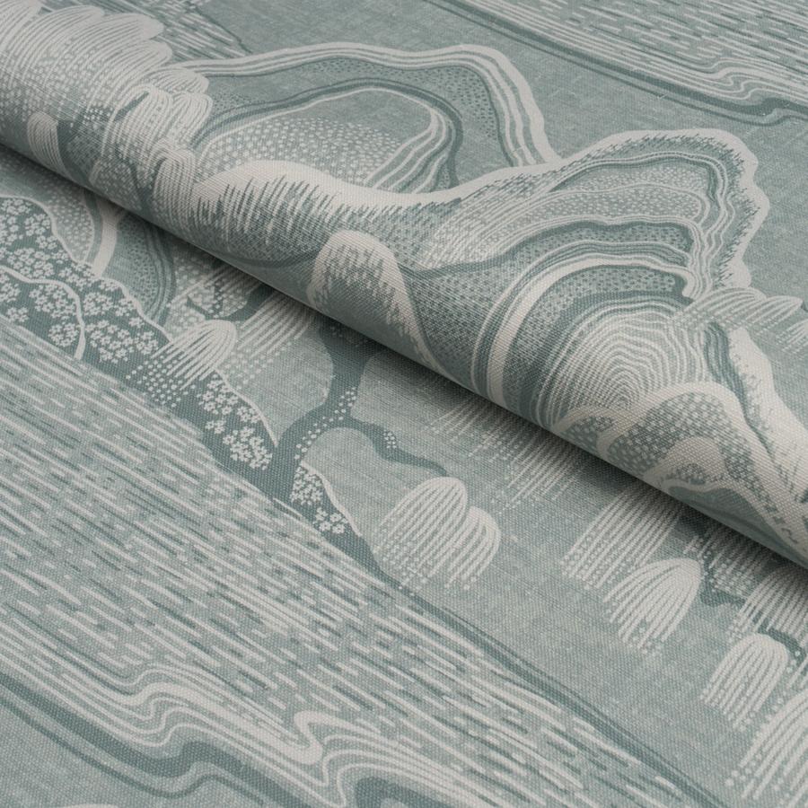 Purchase 183010 | Indigo Garden, Mineral - Schumacher Fabric