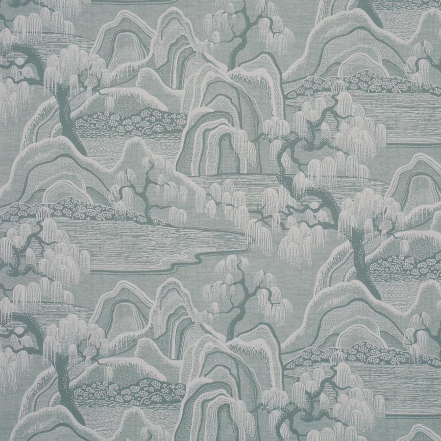 Purchase 183010 | Indigo Garden, Mineral - Schumacher Fabric