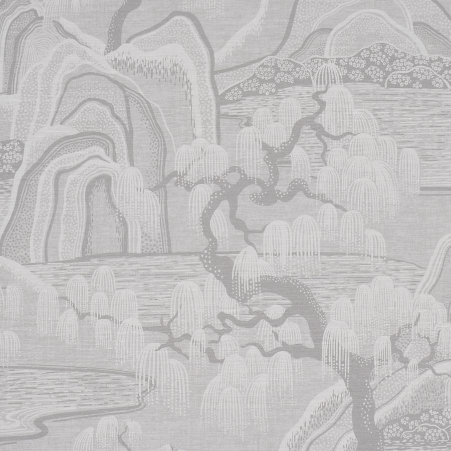 Purchase 183011 | Indigo Garden, Grey - Schumacher Fabric