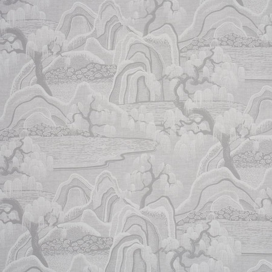 Purchase 183011 | Indigo Garden, Grey - Schumacher Fabric