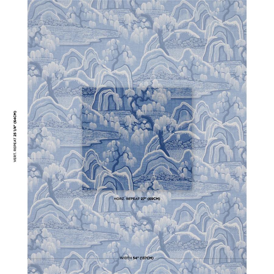Purchase 183012 | Indigo Garden, Blue And White - Schumacher Fabric