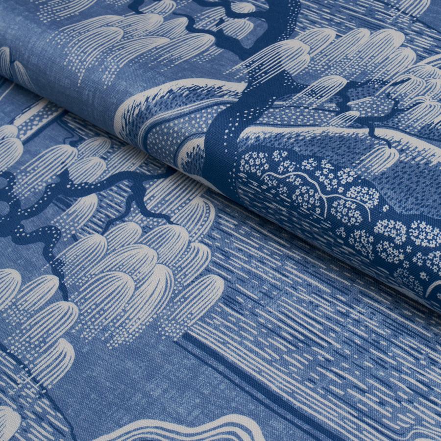 Purchase 183012 | Indigo Garden, Blue And White - Schumacher Fabric