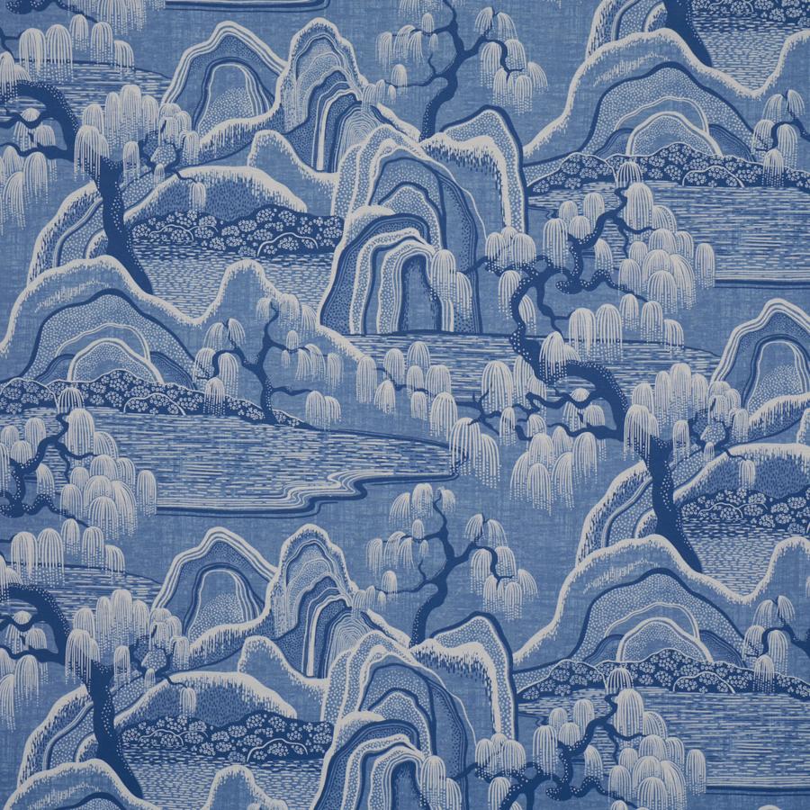 Purchase 183012 | Indigo Garden, Blue And White - Schumacher Fabric