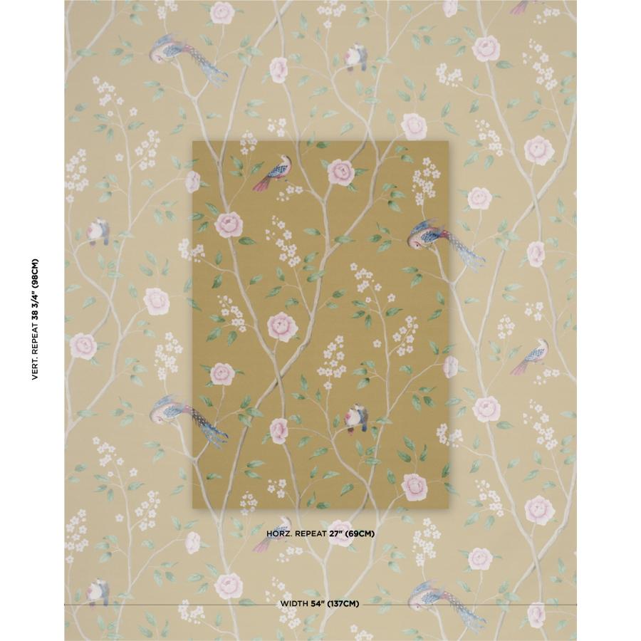 Purchase 183032 | Paradise Birds, Gold - Schumacher Fabric