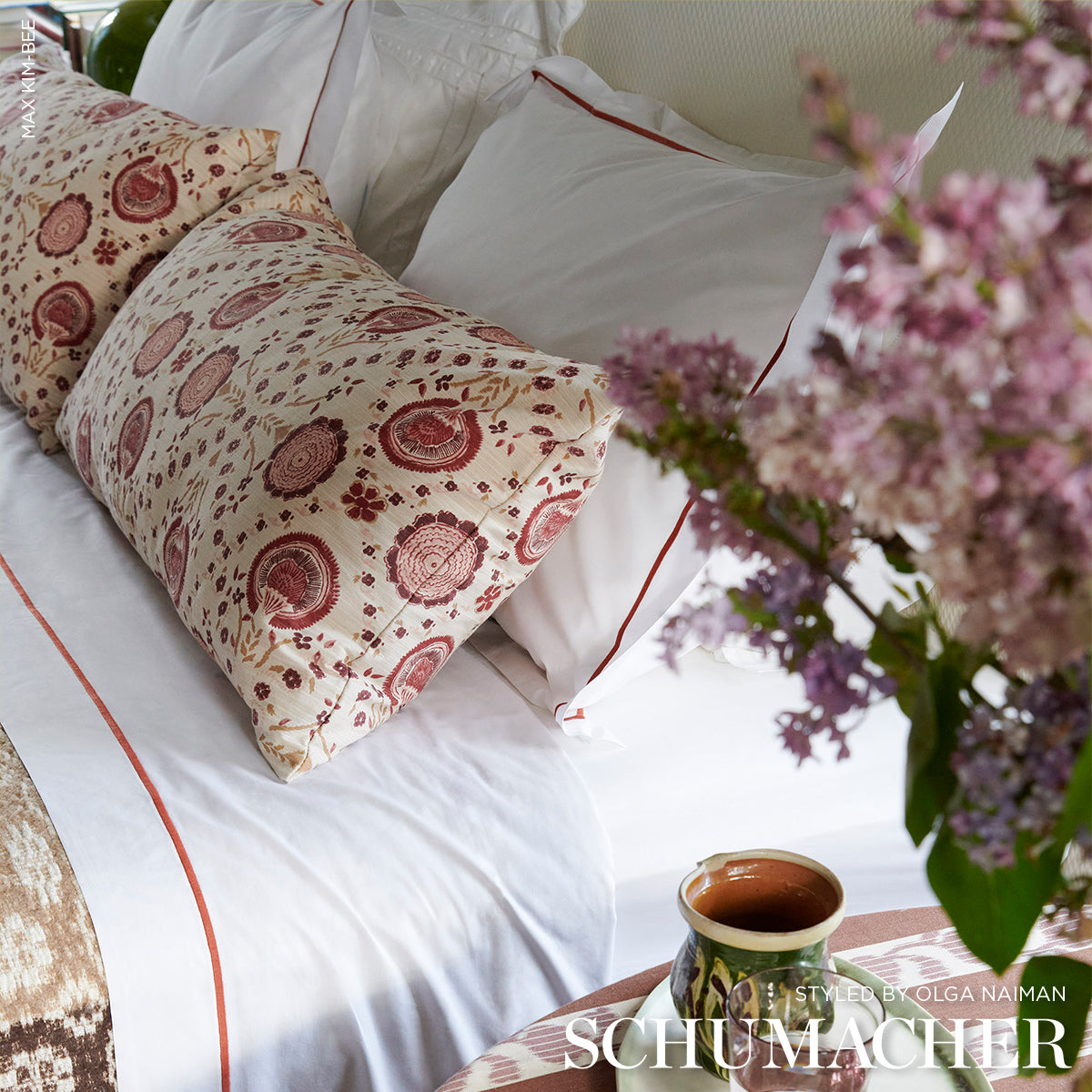 Purchase 183051 | Athena Hand-Screen Print, Ruby - Schumacher Fabric