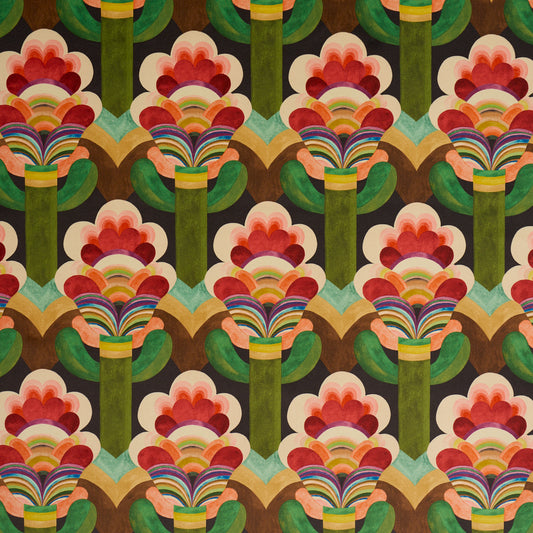 Purchase 183080 | Fleur Indienne Velvet, Cinnabar - Schumacher Fabric