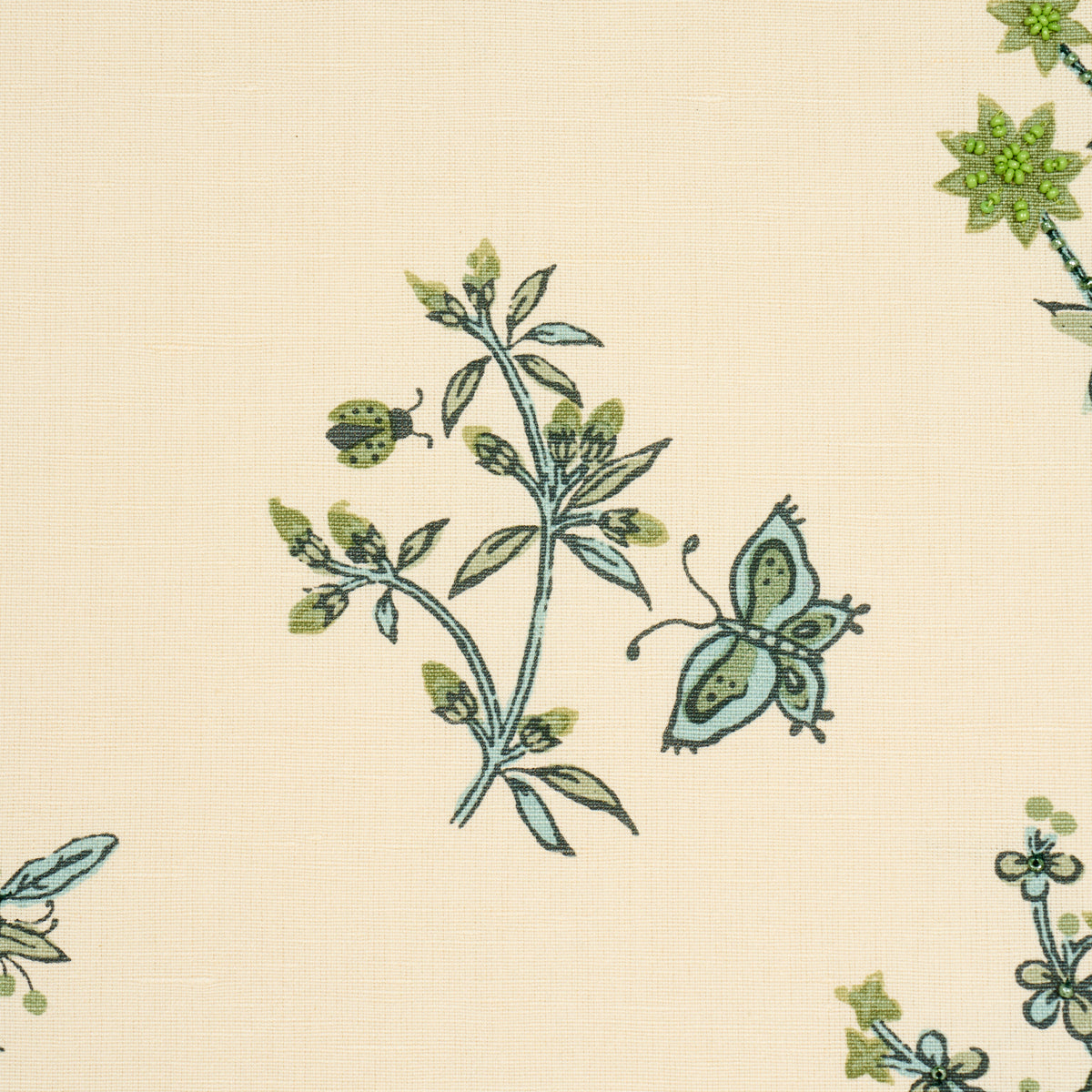 Purchase 183111 | Jeter Des Fleurs Beaded Print, Artichoke - Schumacher Fabric