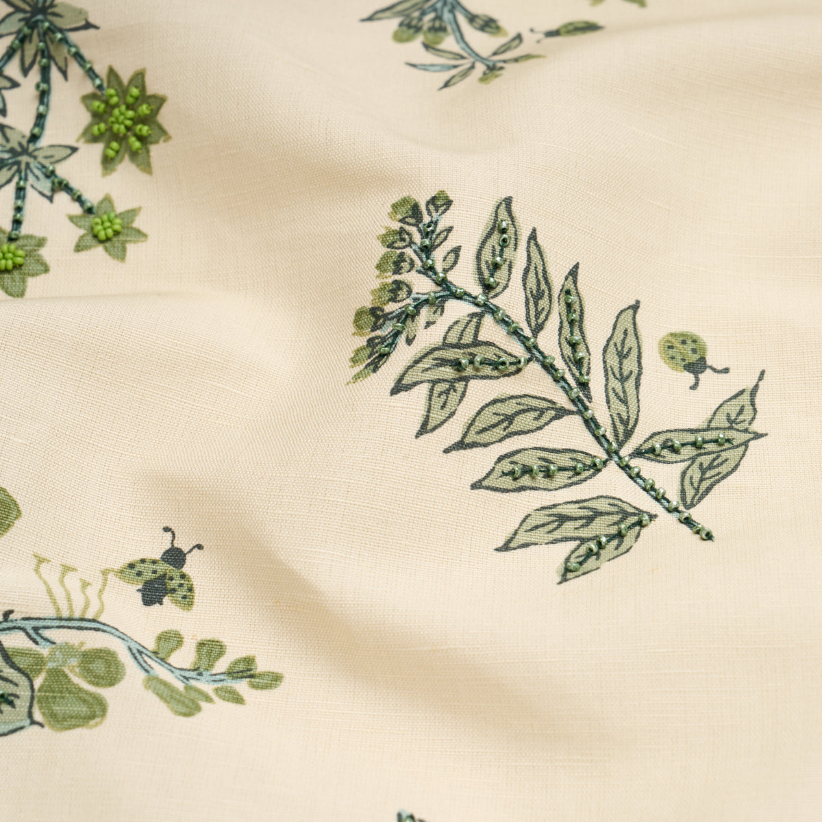 Purchase 183111 | Jeter Des Fleurs Beaded Print, Artichoke - Schumacher Fabric