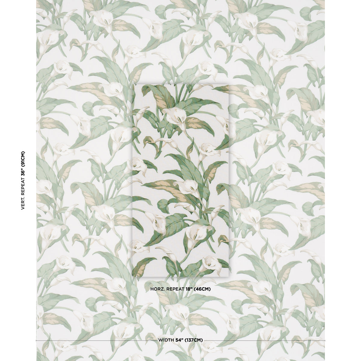 Purchase 183120 | Arum Lilies, Ivory - Schumacher Fabric