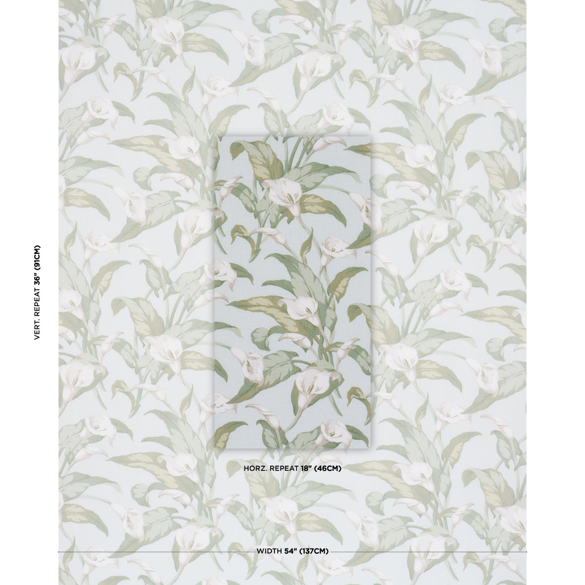 Purchase 183121 | Arum Lilies, Aqua - Schumacher Fabric