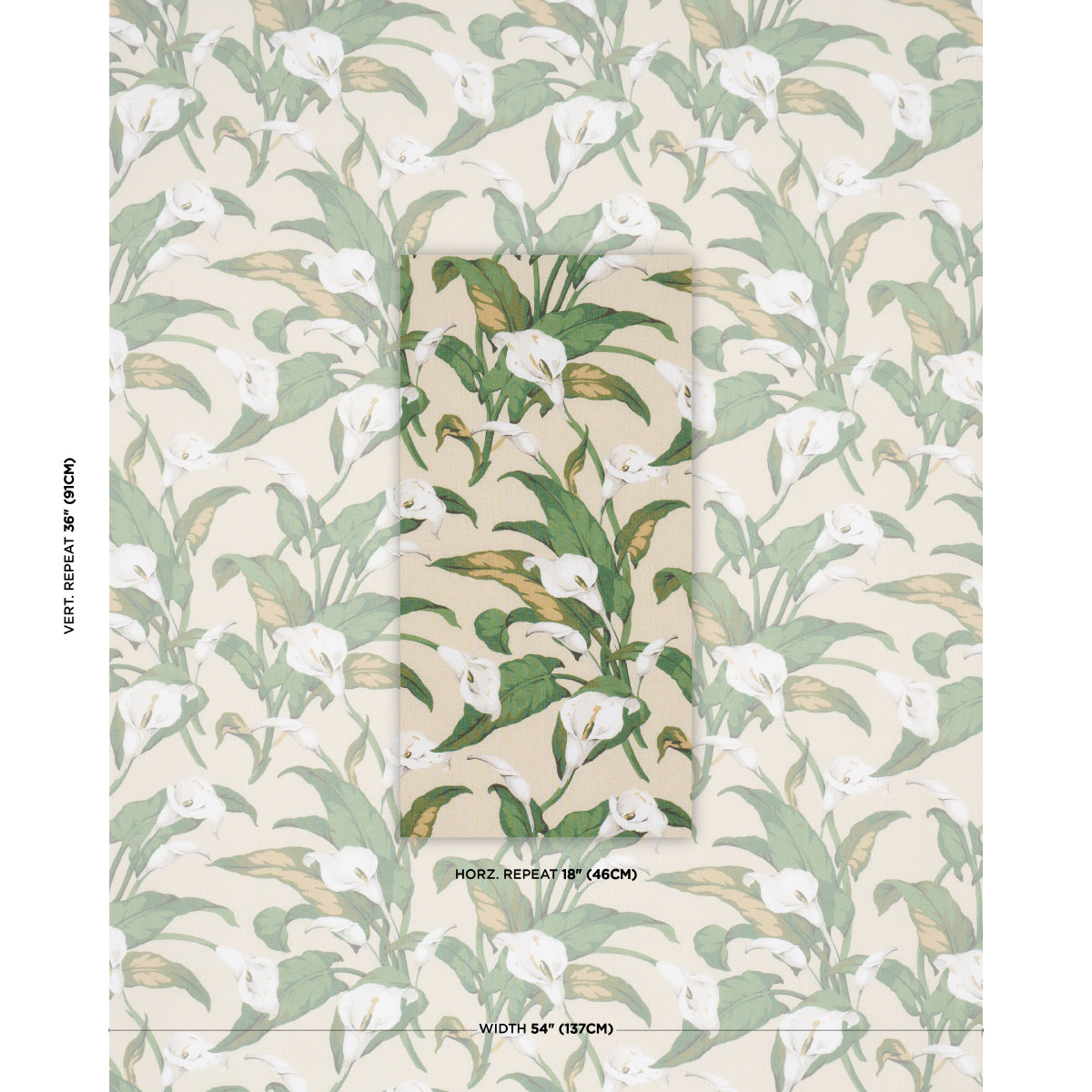 Purchase 183122 | Arum Lilies, Parchment - Schumacher Fabric