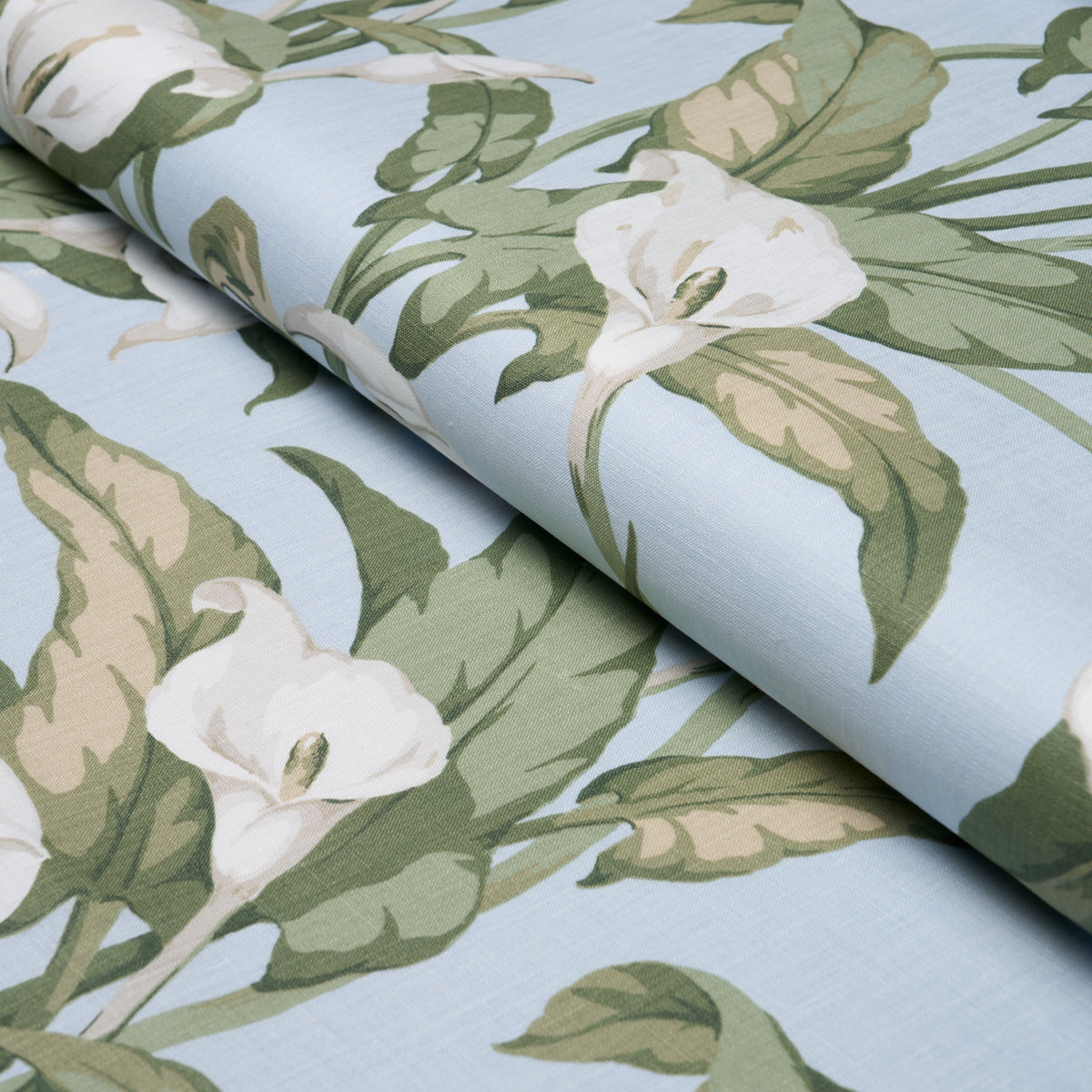 Purchase 183123 | Arum Lilies, Sky - Schumacher Fabric