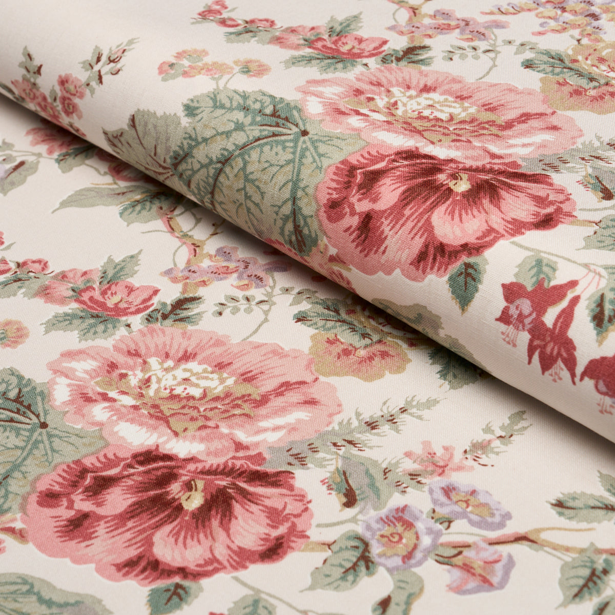 Purchase 183130 | Midsummer Hollyhock, Rose - Schumacher Fabric