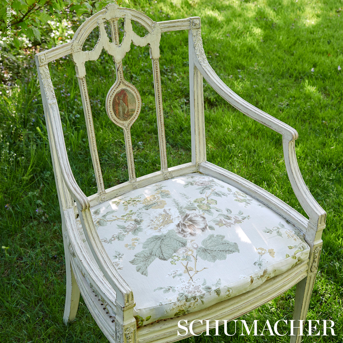 Purchase 183131 | Midsummer Hollyhock, Citron - Schumacher Fabric