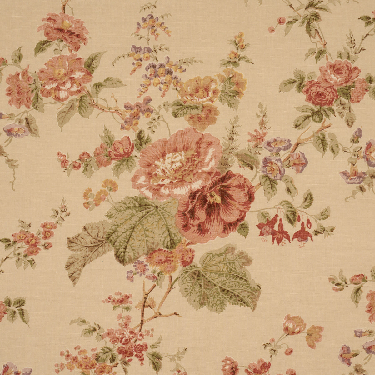 Purchase 183132 | Midsummer Hollyhock, Beige - Schumacher Fabric