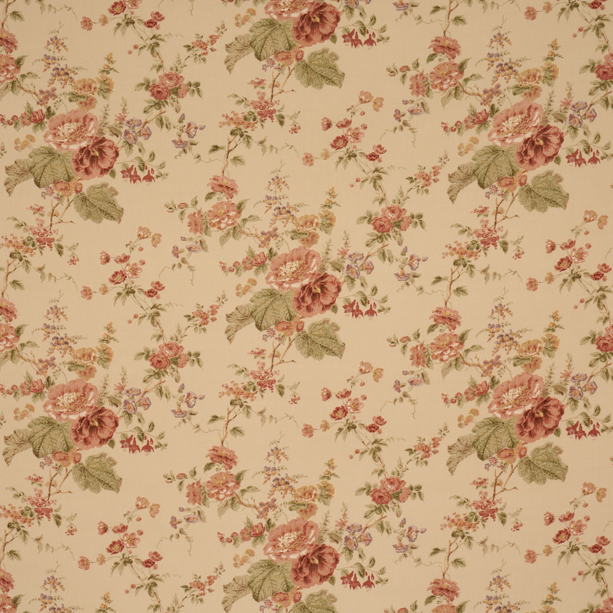 Purchase 183132 | Midsummer Hollyhock, Beige - Schumacher Fabric