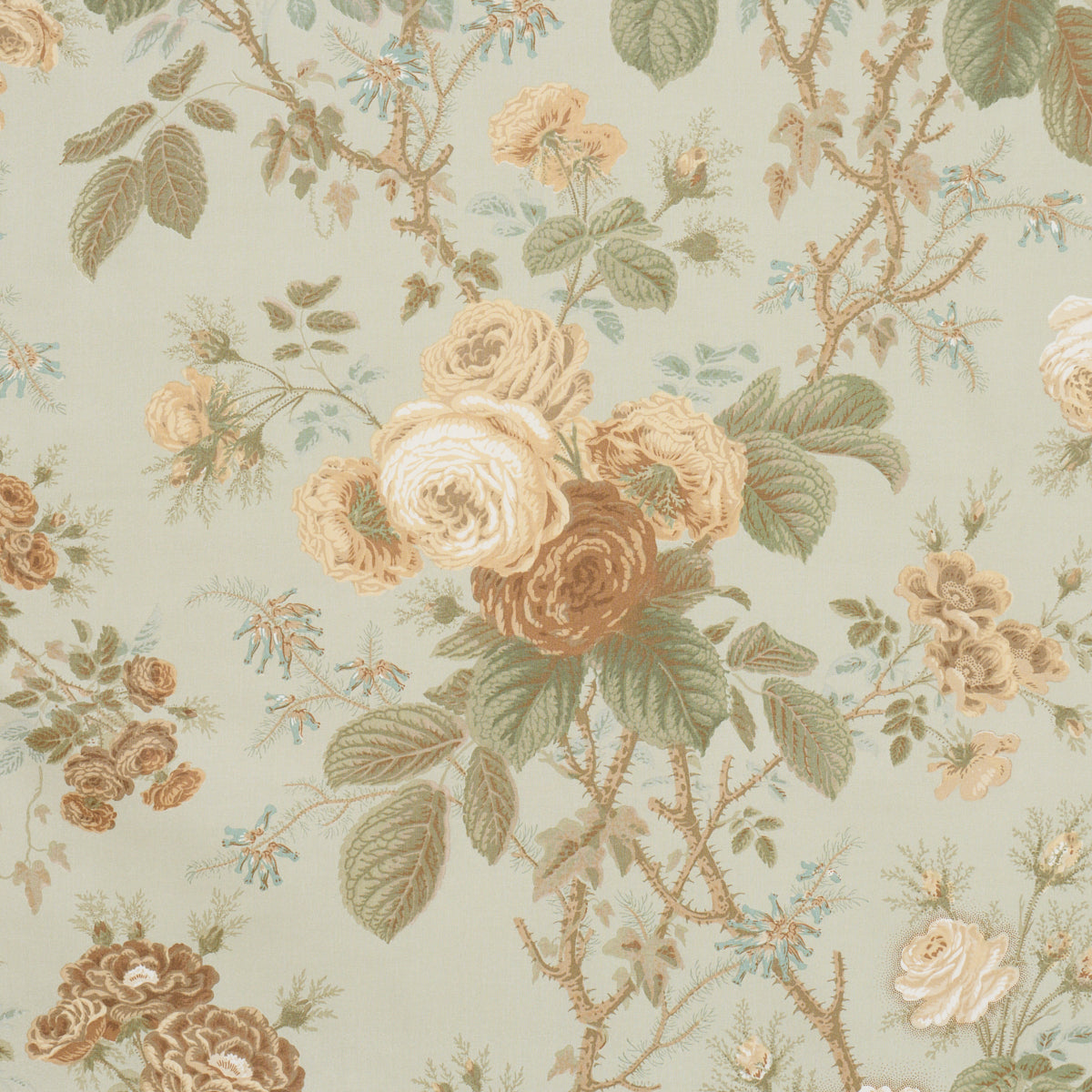 Purchase 183140 | She Walks In Beauty Chintz, Celadon - Schumacher Fabric