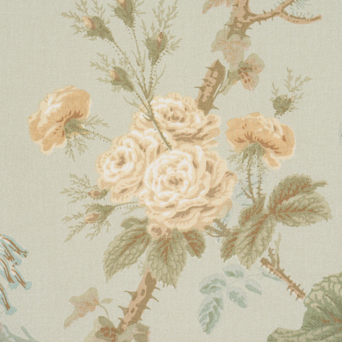 Purchase 183140 | She Walks In Beauty Chintz, Celadon - Schumacher Fabric