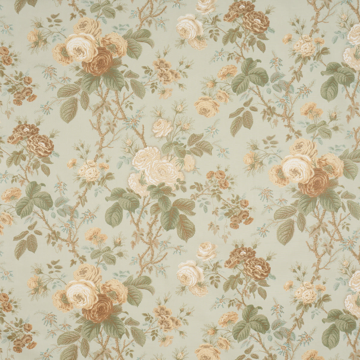 Purchase 183140 | She Walks In Beauty Chintz, Celadon - Schumacher Fabric