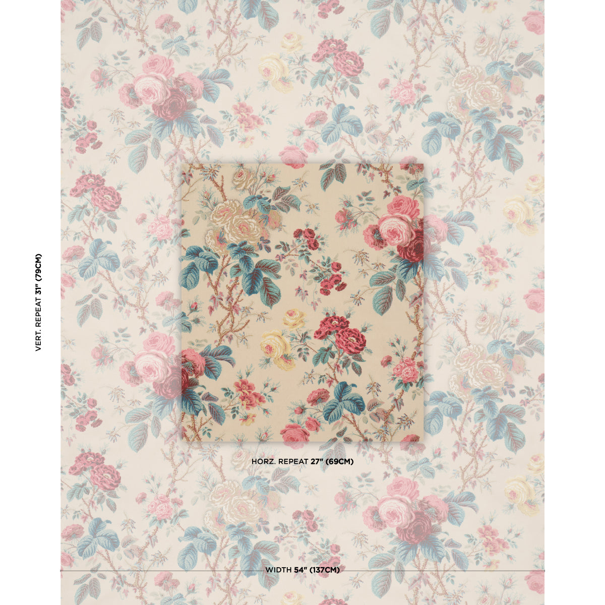 Purchase 183141 | She Walks In Beauty Chintz, Document - Schumacher Fabric