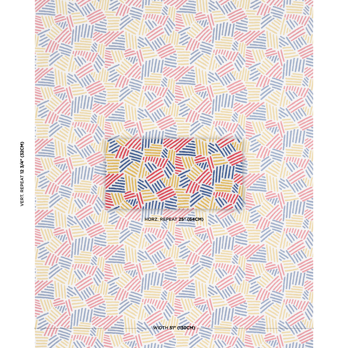 Purchase 183160 | Hatchmark Hand Print, Primary - Schumacher Fabric