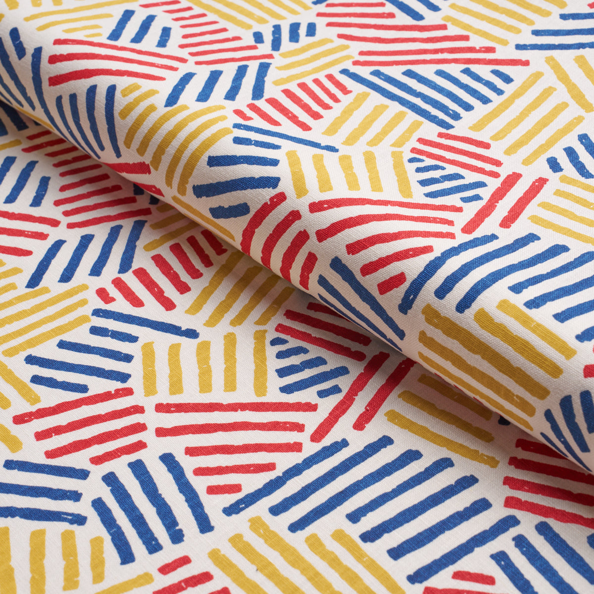 Purchase 183160 | Hatchmark Hand Print, Primary - Schumacher Fabric